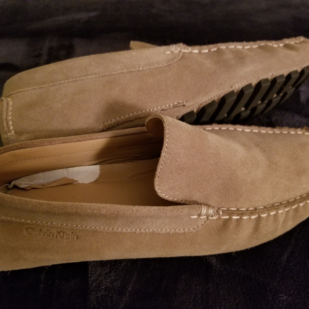 Calvin Klein suede slip on loafers 10